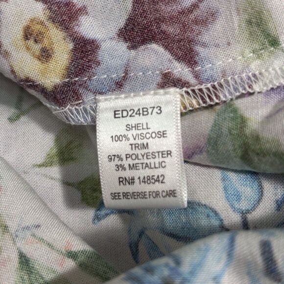 Aratta Silent Journey Ibiza Shirt Dress Medium White Floral Bell Sleeves Boho - Picture 14 of 16